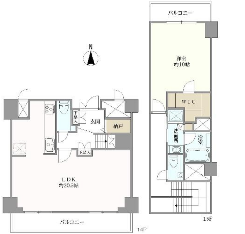 麹町クリスタルシティ西館の間取り図